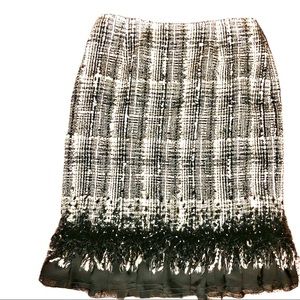💥PRICE⬇️LaFayette 148 New York Embellished Hem Tweed Skirt